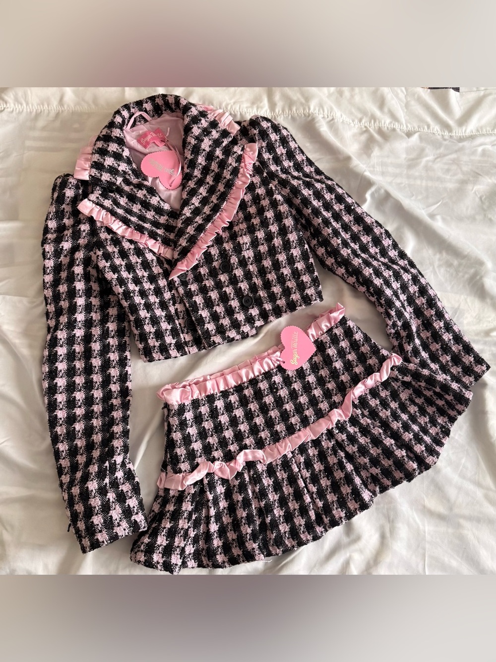 Tweed blazer and skirt set